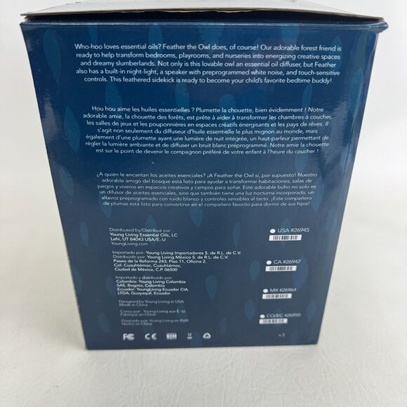 Young Living Essential Oils Kid Scents Feather The Owl Ultrasonic Diffuser New - Picture 2 of 7